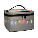 Colorful Christmas String Lights Print Travel Makeup Bag