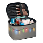 Colorful Christmas String Lights Print Travel Makeup Bag