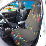 Colorful Christmas String Lights Print Waterproof Car Seat Cover