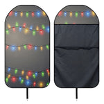 Colorful Christmas String Lights Print Waterproof Car Seat Cover