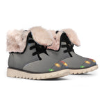 Colorful Christmas String Lights Print Winter Boots