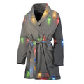 Colorful Christmas String Lights Print Women's Bathrobe
