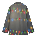 Colorful Christmas String Lights Print Women's Blazer