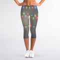 Colorful Christmas String Lights Print Women's Capri Leggings