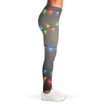 Colorful Christmas String Lights Print Women's Leggings