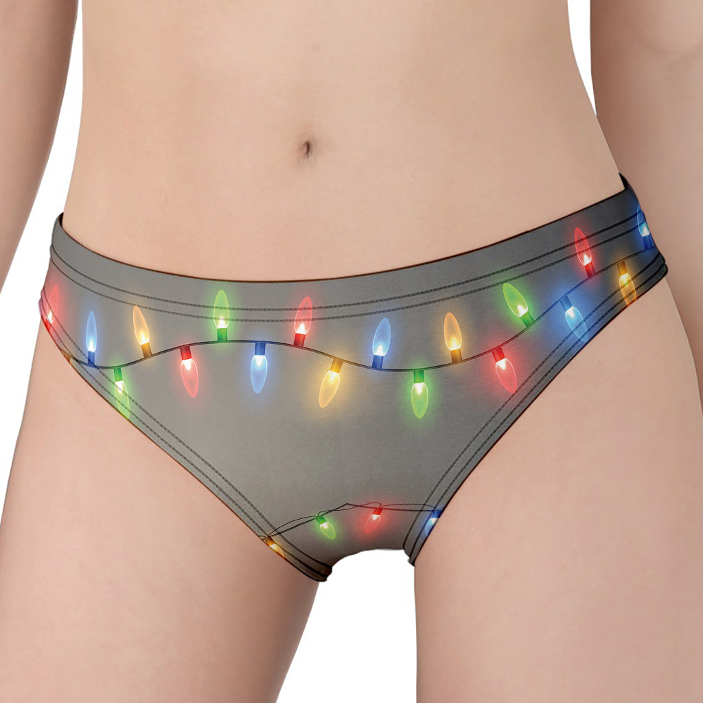 Colorful Christmas String Lights Print Women's Panties