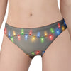 Colorful Christmas String Lights Print Women's Panties