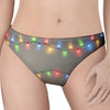 Colorful Christmas String Lights Print Women's Thong