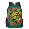 Colorful Cinco de Mayo Print 17 Inch Backpack