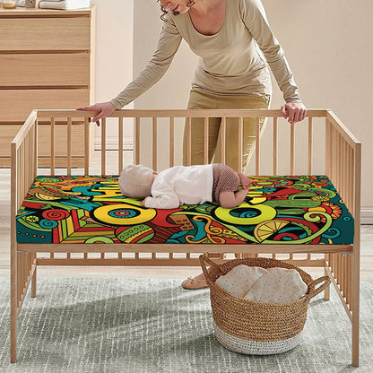 Colorful Cinco de Mayo Print Baby Crib Sheet
