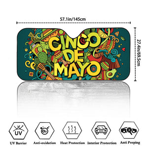 Colorful Cinco de Mayo Print Car Windshield Sun Shade