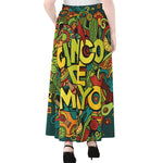 Colorful Cinco de Mayo Print Chiffon Maxi Skirt