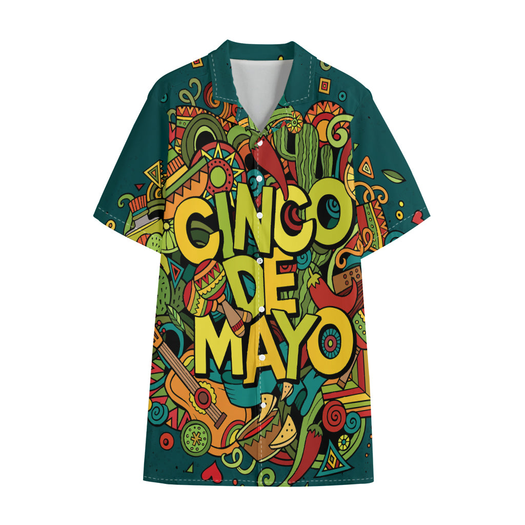 Colorful Cinco de Mayo Print Cotton Hawaiian Shirt