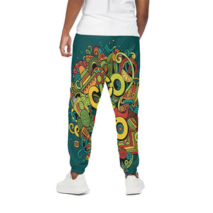 Colorful Cinco de Mayo Print Cotton Pants