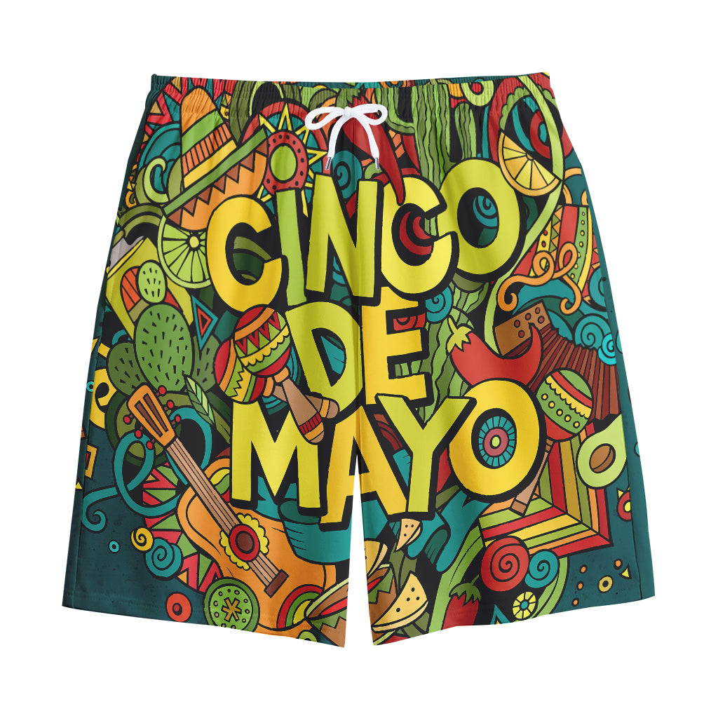 Colorful Cinco de Mayo Print Cotton Shorts