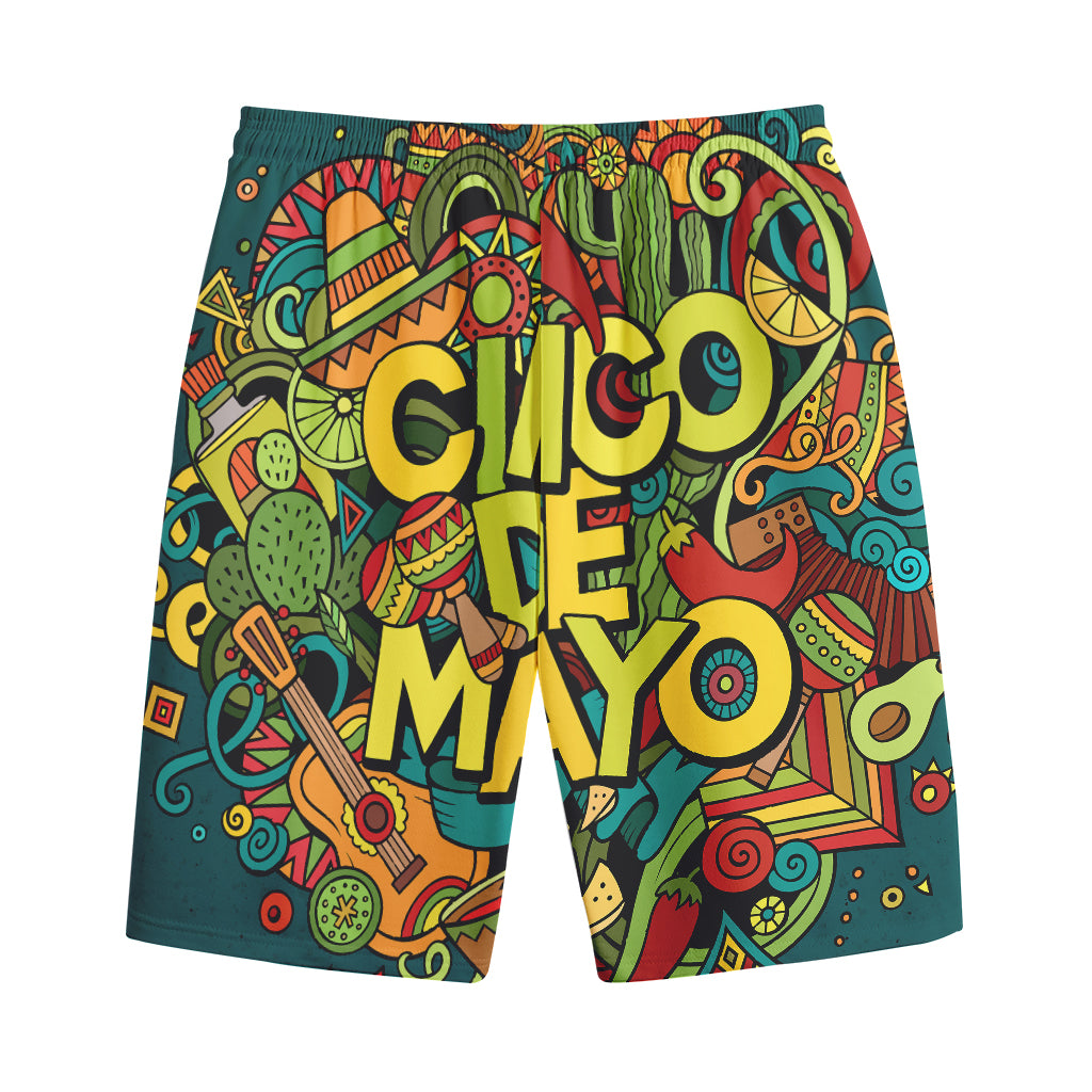 Colorful Cinco de Mayo Print Cotton Shorts