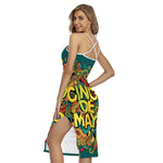 Colorful Cinco de Mayo Print Cross Back Cami Dress