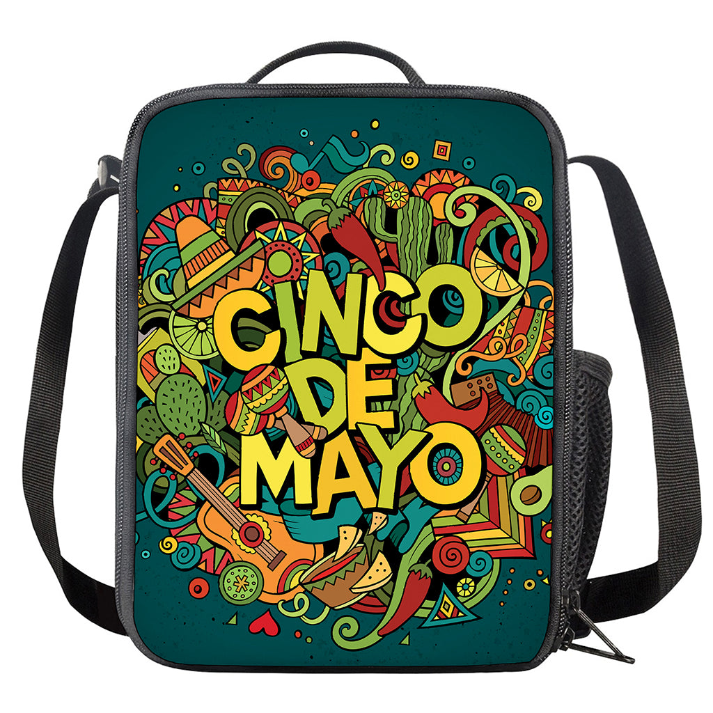 Colorful Cinco de Mayo Print Crossbody Lunch Bag