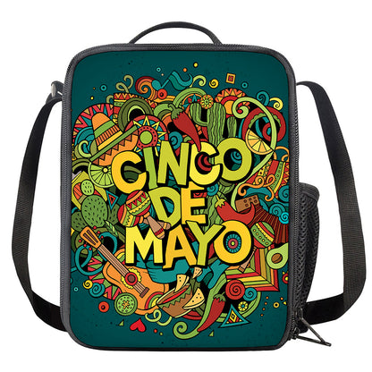 Colorful Cinco de Mayo Print Crossbody Lunch Bag