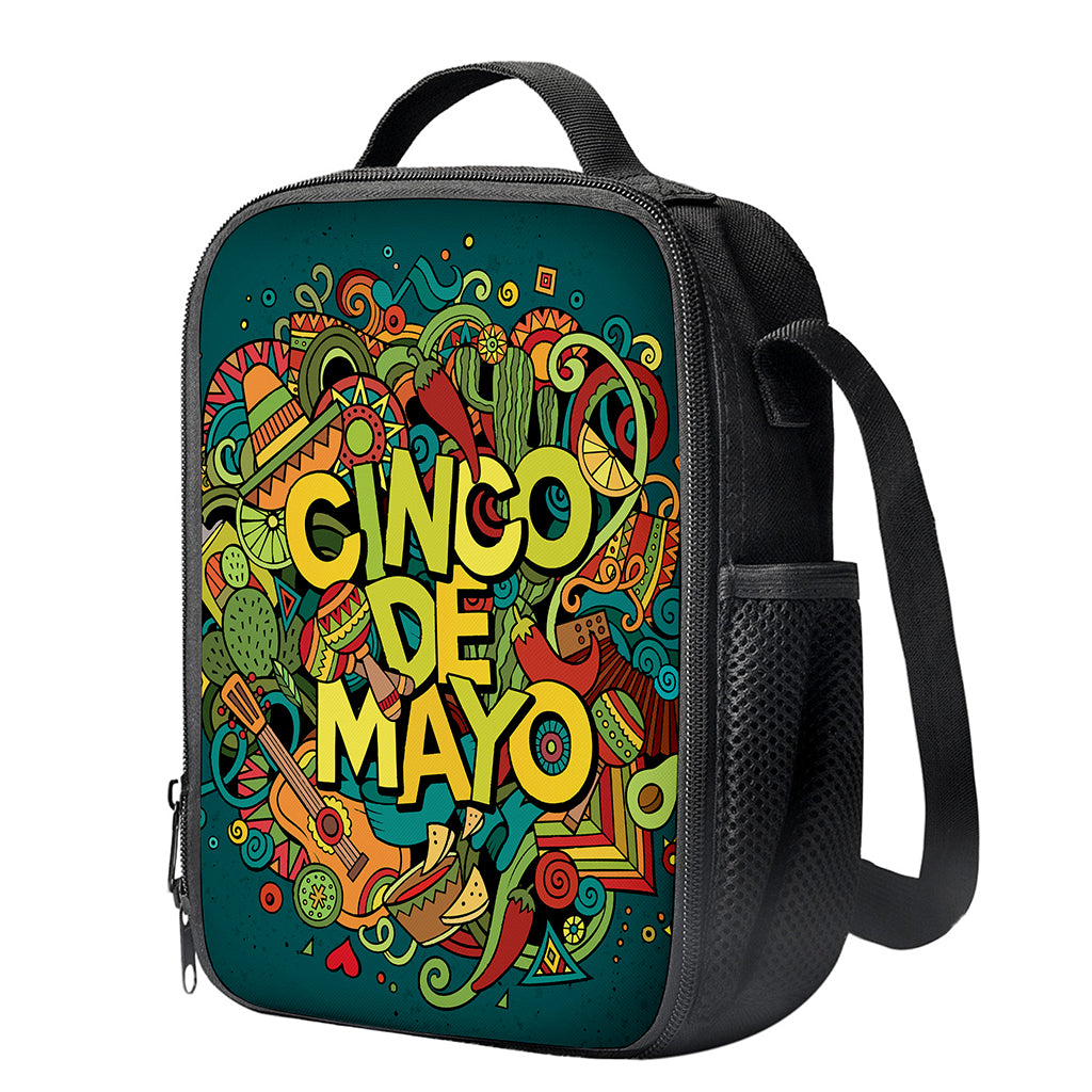 Colorful Cinco de Mayo Print Crossbody Lunch Bag