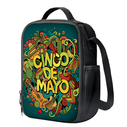 Colorful Cinco de Mayo Print Crossbody Lunch Bag