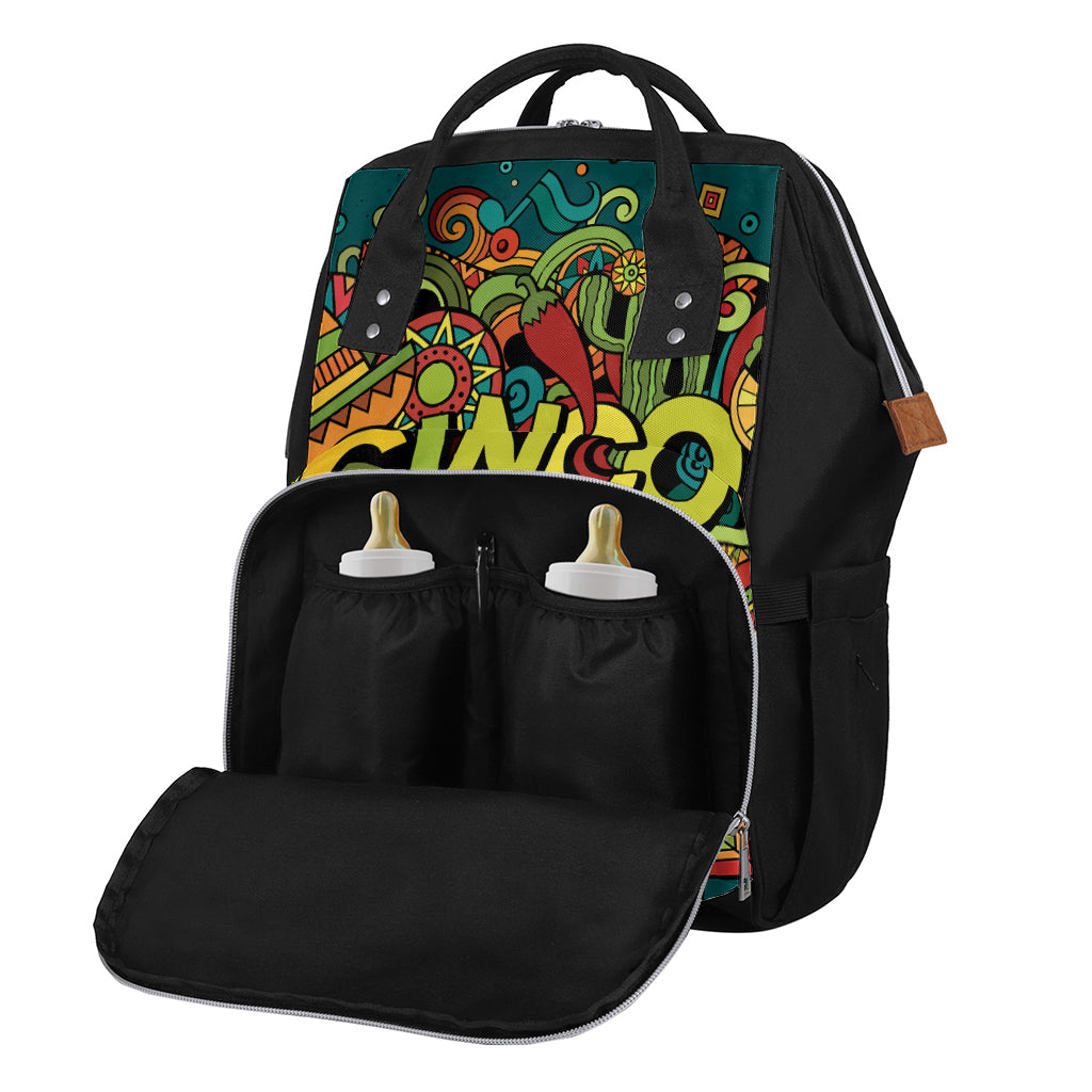 Colorful Cinco de Mayo Print Diaper Bag