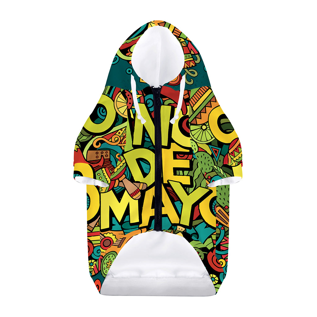 Colorful Cinco de Mayo Print Dog Zip Up Hoodie