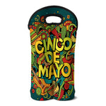 Colorful Cinco de Mayo Print Double Neoprene Wine Tote