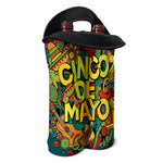 Colorful Cinco de Mayo Print Double Neoprene Wine Tote