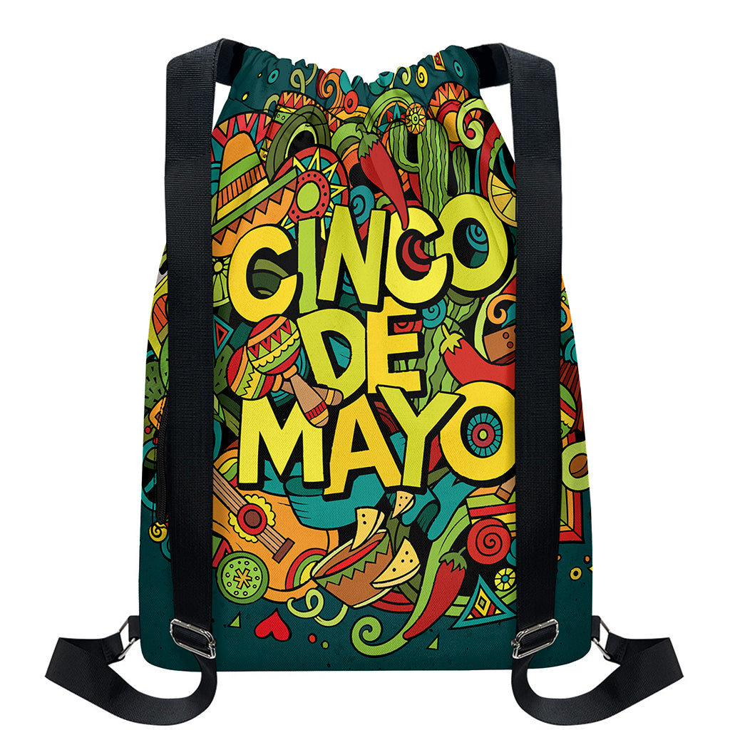 Colorful Cinco de Mayo Print Drawstring Backpack
