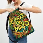 Colorful Cinco de Mayo Print Drawstring Backpack