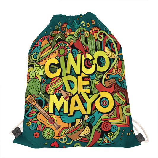Colorful Cinco de Mayo Print Drawstring Bag