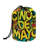 Colorful Cinco de Mayo Print Drawstring Makeup Bag