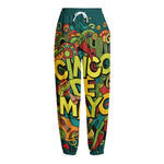 Colorful Cinco de Mayo Print Fleece Lined Knit Pants