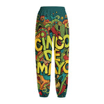 Colorful Cinco de Mayo Print Fleece Lined Knit Pants