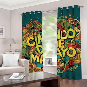 Colorful Cinco de Mayo Print Grommet Curtains