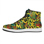 Colorful Cinco de Mayo Print High Top Leather Sneakers