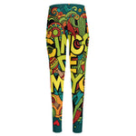 Colorful Cinco de Mayo Print High-Waisted Pocket Leggings