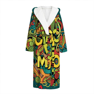 Colorful Cinco de Mayo Print Hooded Bathrobe