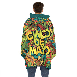 Colorful Cinco de Mayo Print Hoodie Blanket