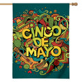 Colorful Cinco de Mayo Print House Flag
