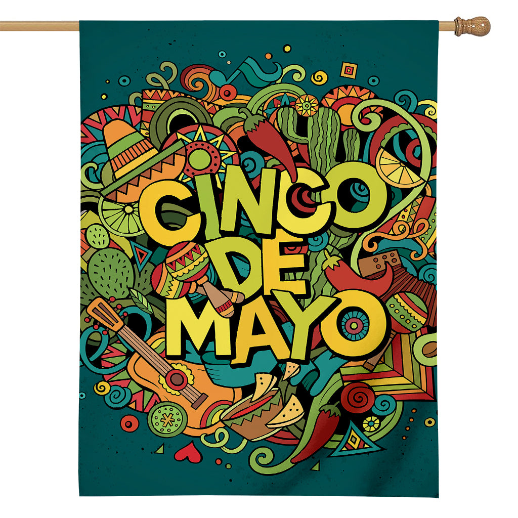 Colorful Cinco de Mayo Print House Flag