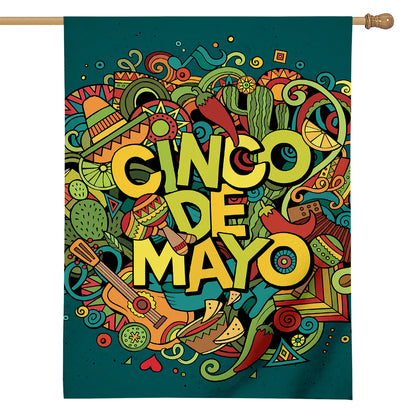 Colorful Cinco de Mayo Print House Flag