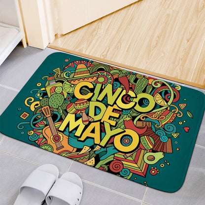 Colorful Cinco de Mayo Print Indoor Door Mat