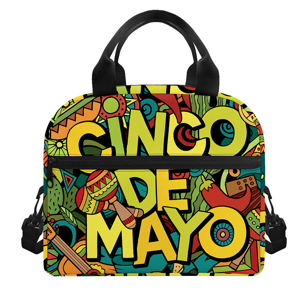 Colorful Cinco de Mayo Print Insulated Lunch Bag
