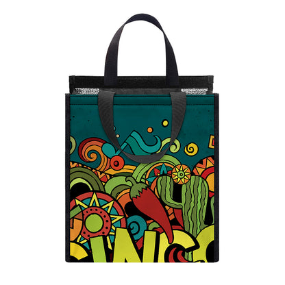 Colorful Cinco de Mayo Print Insulated Lunch Tote