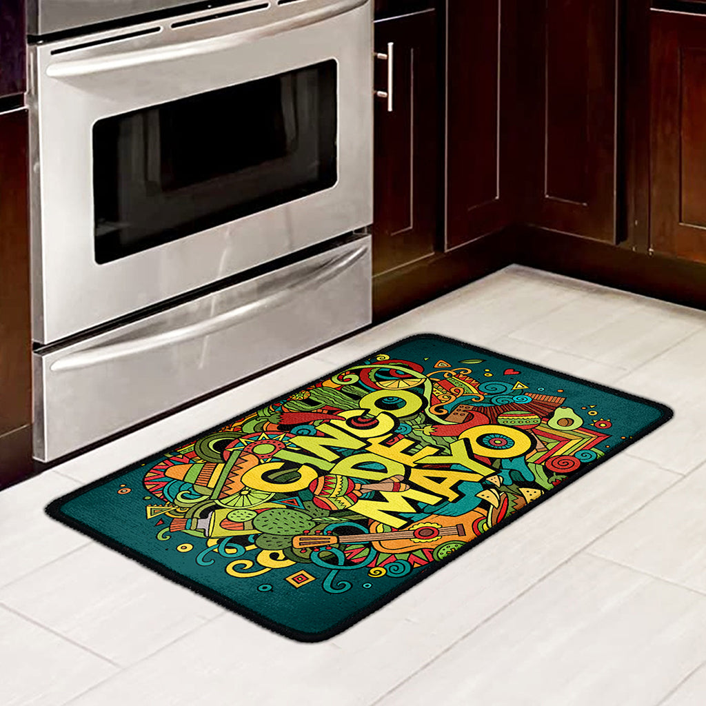 Colorful Cinco de Mayo Print Kitchen Mat