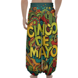 Colorful Cinco de Mayo Print Lantern Pants