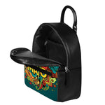 Colorful Cinco de Mayo Print Leather Backpack