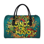 Colorful Cinco de Mayo Print Leather Duffle Bag